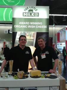 Conor and John from The Little Milk Company exhibit their goods at Biofach