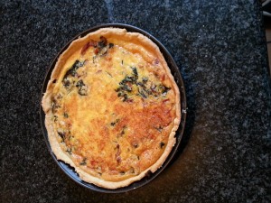 Spinach and chilli quiche