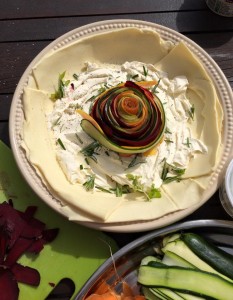 veg roulade making